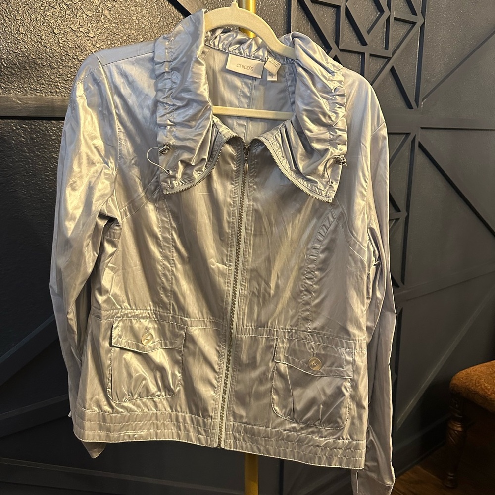 Chico's Metallic Silver Jacket